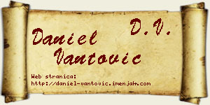 Daniel Vantović vizit kartica